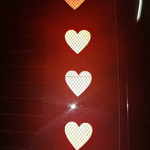 Set of 4 pcs Heart-shaped Reflective Stickers "White " NWT ❤️❤️❤️ - Picture 2 of 3